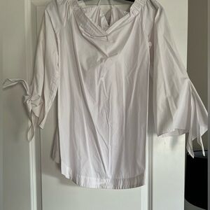 Free People White Strapless Top with Detailed Sleeves. Size Medium.